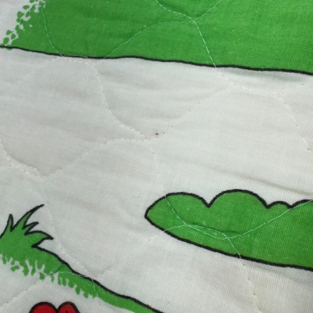 Vintage 70s Handmade‎ Throw Quilt Blanket Farm Animals Cottagecore Country Decor